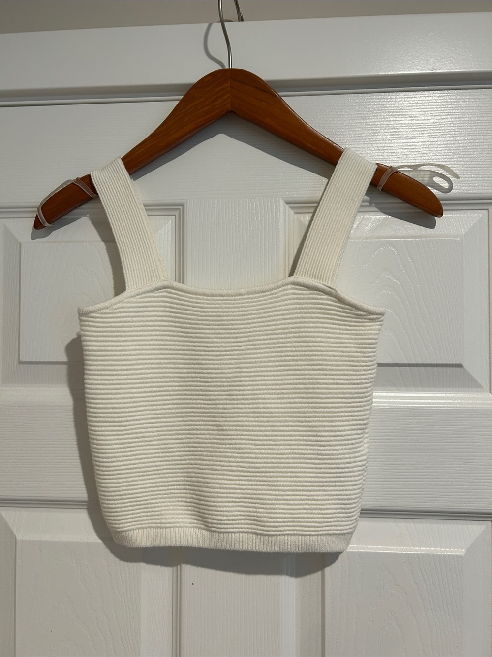 Hollister Ribbed Knit Square Neck Tank Top - White